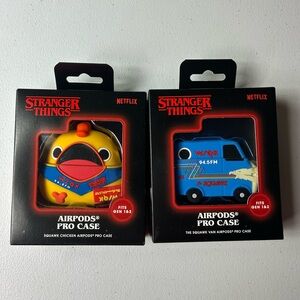 2 Stranger Things AirPods Pro Case Netflix Apple Hawkins Upside Down Chicken Van